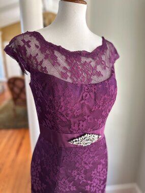 Christina Wu Celebrations Style 20228 Lace Gown – Aubergine – NWT - Size 12